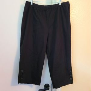 Denim 24/7 Women's Plus Size 22w Black Capri Pant